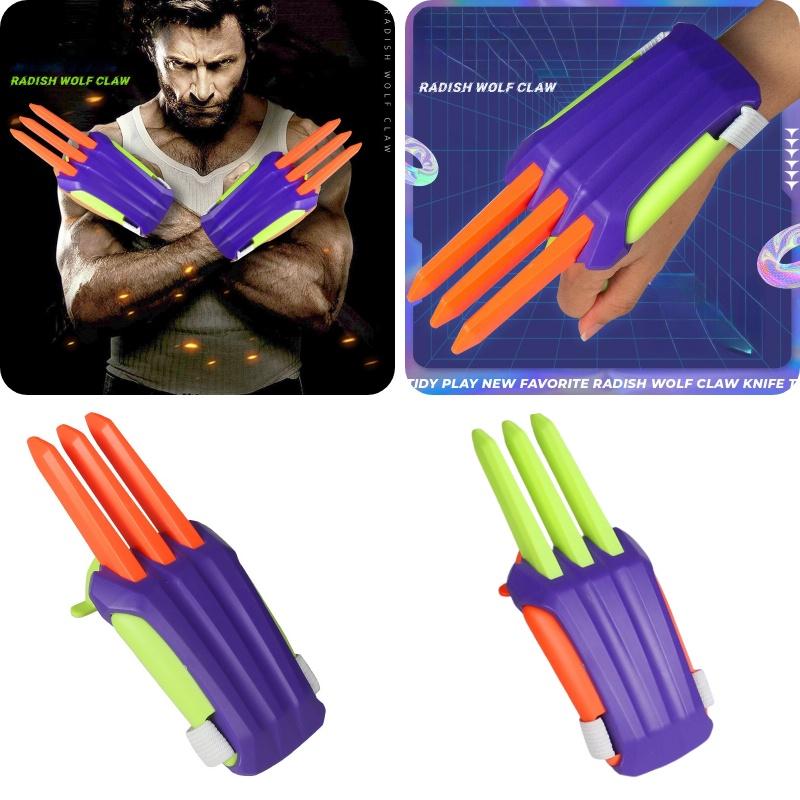 Stretchable Wolverine Claw Carrot Knife Hammer Toy Creative And Fun Stress Relief Toy For Students