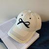 RICYGVM Butterfly Knot Baseball Cap for Women Embroidery Bow Duckbill Hat Fashion Denim Duck Tongue Caps Korean Girl Sun Visors