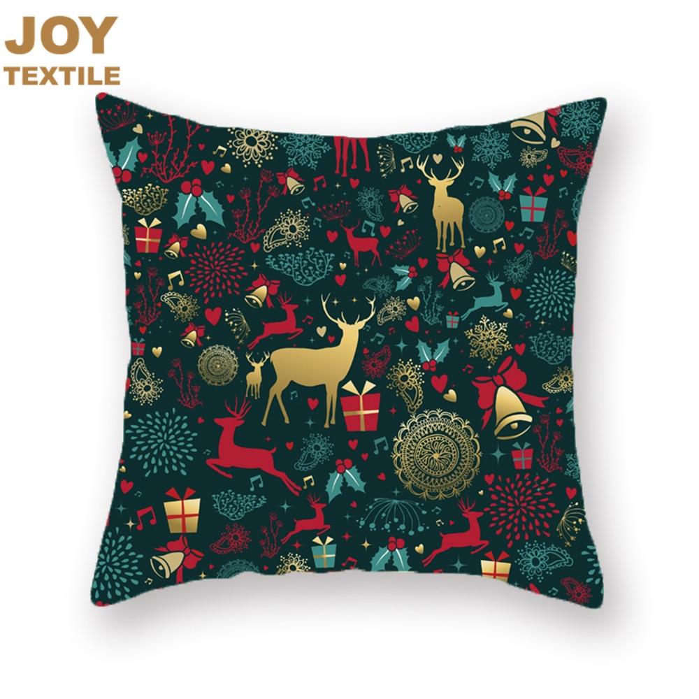 45x45cm Christmas Pillowcase Decorative Linen Cushion Cover For Sofa Printed Pillow Car Cushion Christmas Home Decor