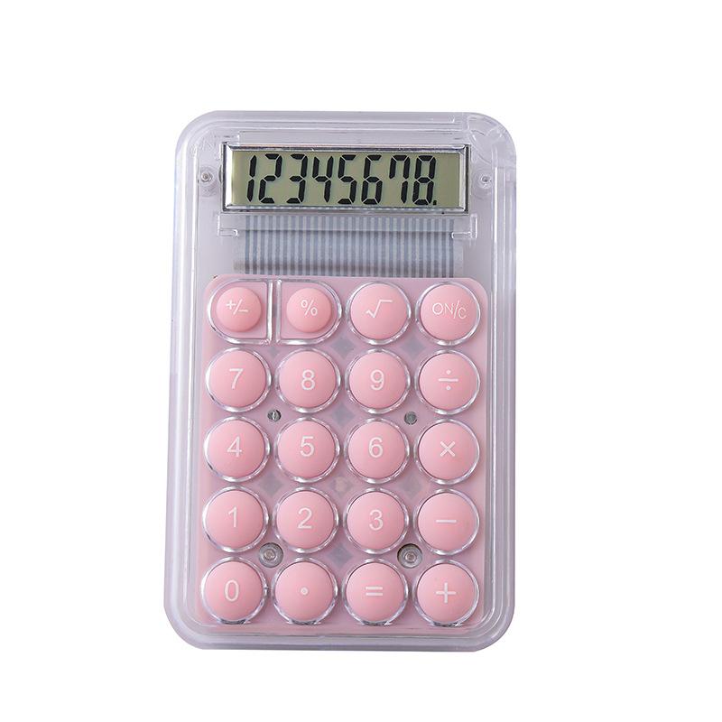 A Mini Transparent and Cute Candy-colored Calculator with A High Level of Appearance Portable in A Palm Pocket
