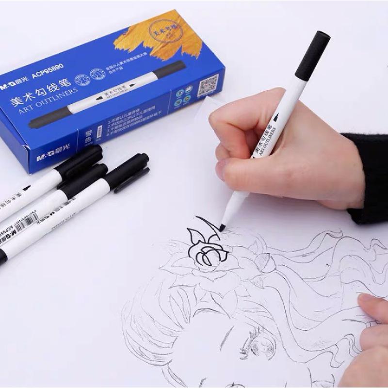 Morning Light ACP95890 Double-ended Black Outline Marker for Kids & Students
