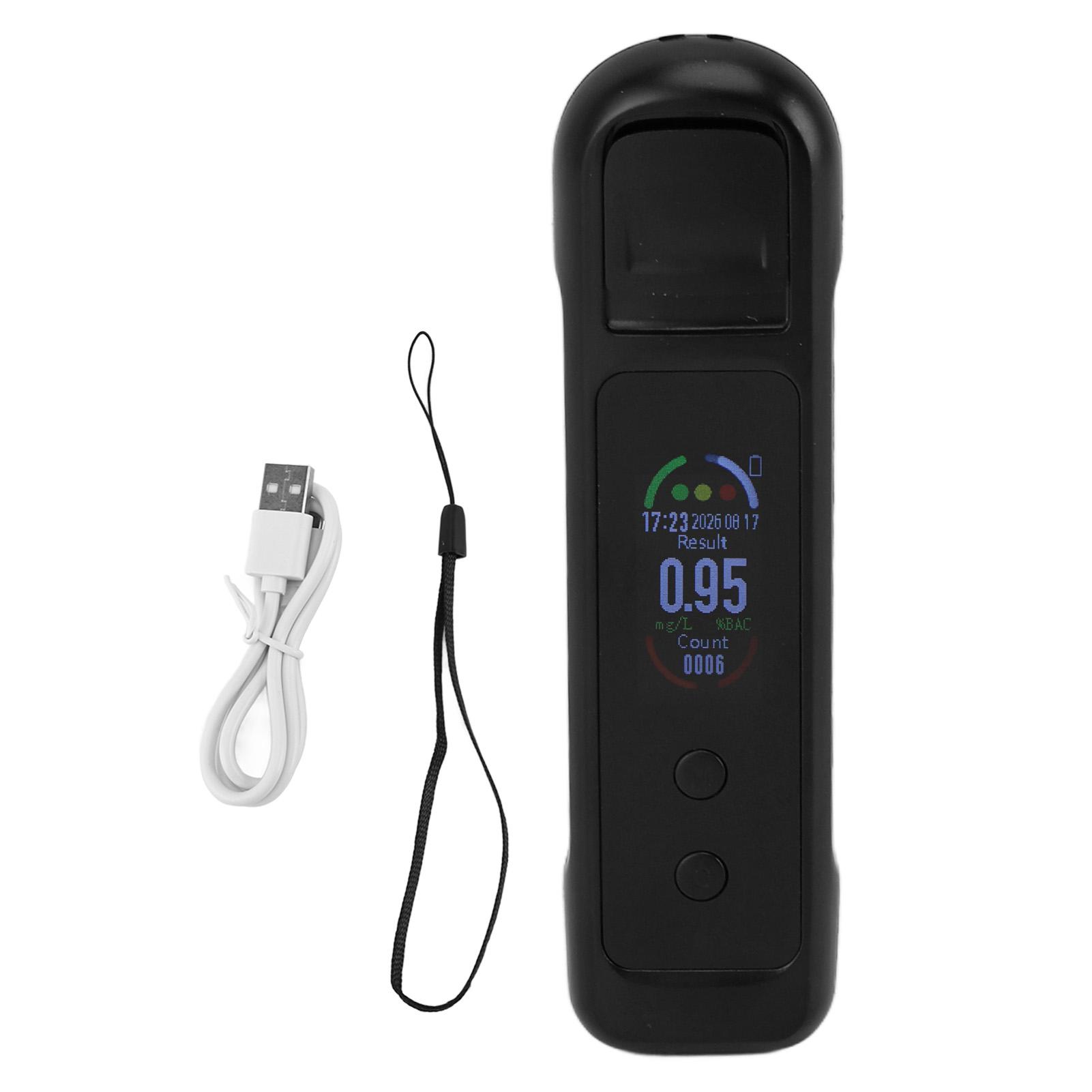 

Breath Alcohol Tester Digital Portable Rechargeable with Color Screen Data Memory