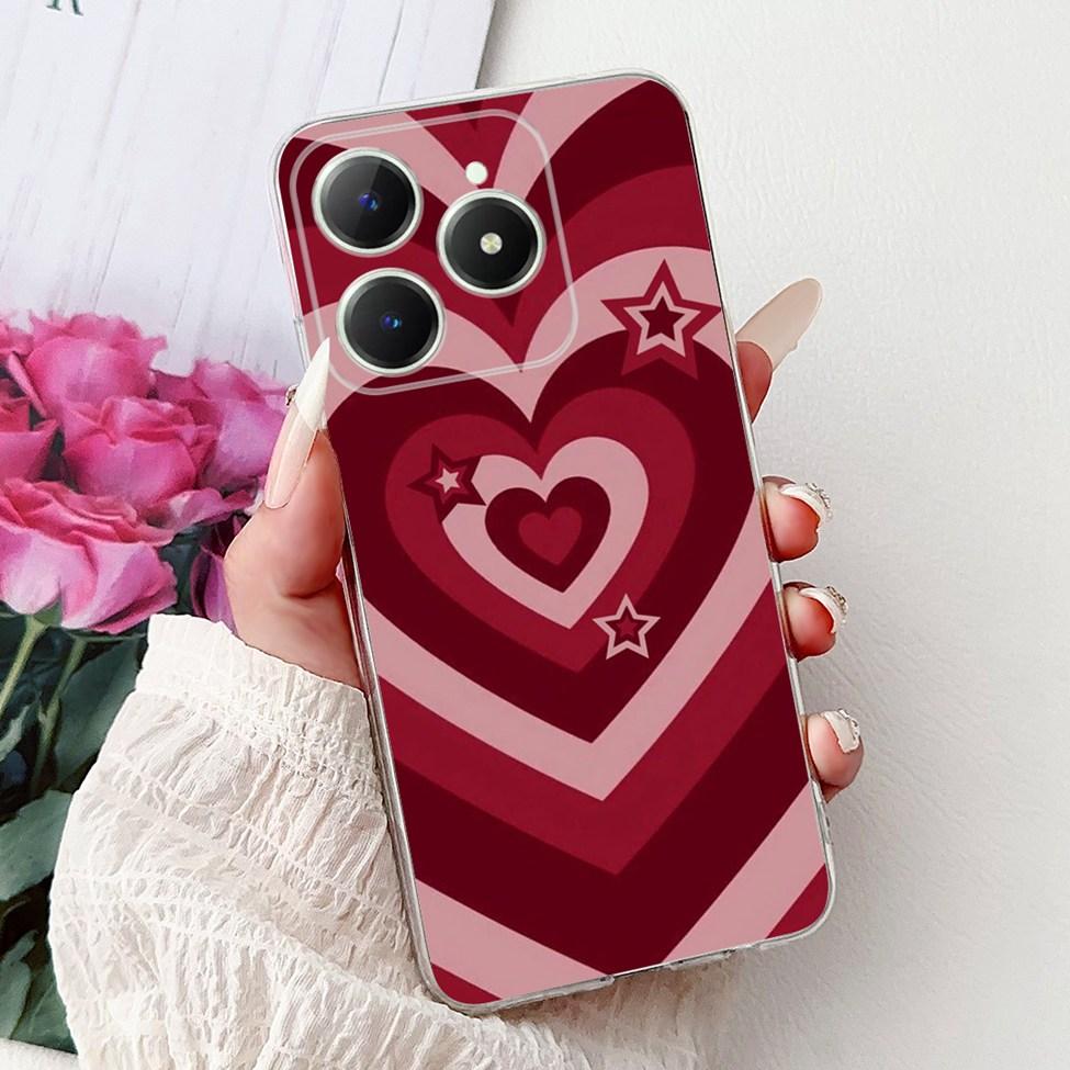 4G Clear For Realme Note 60 Case RMX3933 Luxury Butterfly Love Flowers Cool Lion Painted Phone Case For Realme Note 60X RMX3938