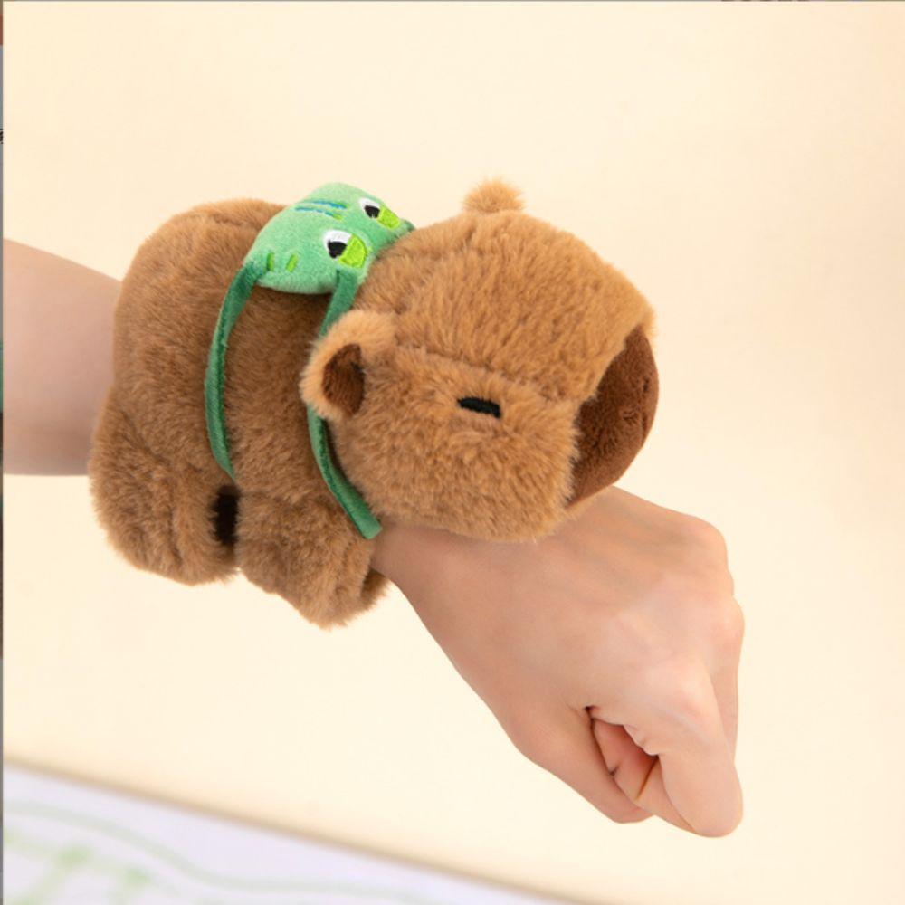 Plush Capybara Slap Wristband Stuffed Dolls Huggers Slap Toy Cute Interactive Toy  Kids Gift