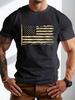 4th Of July Mens Clothes Distressed Flag Print Black TShirt, Unisex Casual Crew Neck Tshirt L
