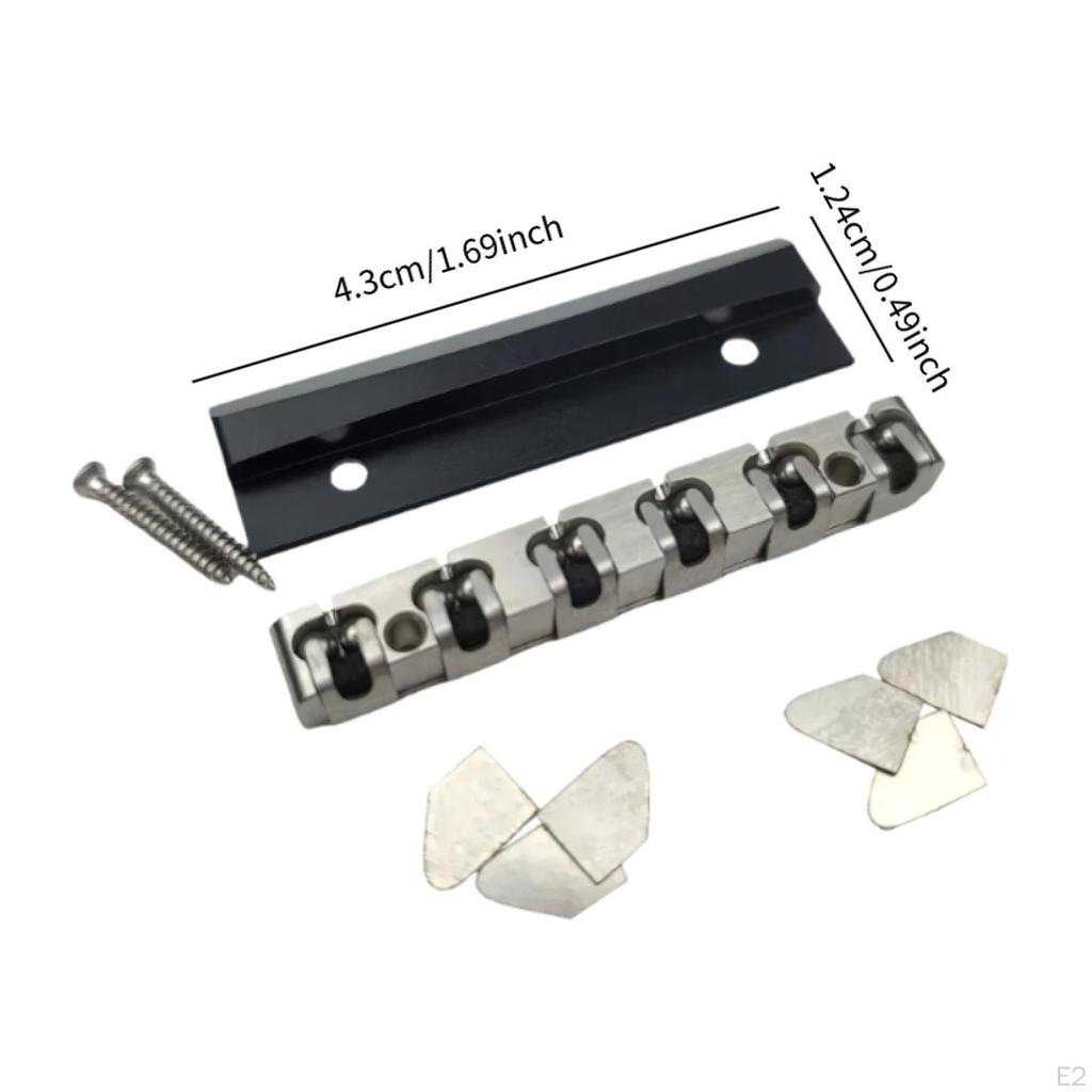 Gitarrensattel aus Edelstahl, Befestigungsmaterial, 43 mm, mit Schraube Ersatzteil Rollensattel für