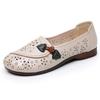 Shoes Summer Middle-aged Sandals Women's Soft-soled Elderly Hollowed-out Hole-hole Single Shoes Beef Tendon Sole Breathable Middle-aged Leather Shoes