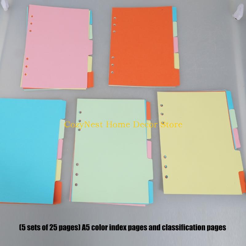 92MF 25 Pack Colorful Index Page 6 Holes Planner Organizers Sturdy ABS Materials
