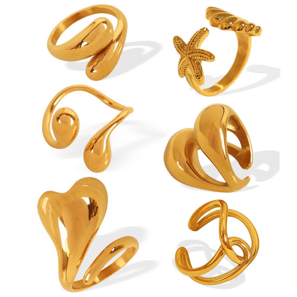 Chic Women's Open Stainless Steel Geometric Ring