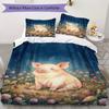 Healing animals Pattern Bedding uilt Set uilt Cover Pillowcase Home Decoration Birthday Gift (1 * duvet cover + 2 * pillowcase  without core)