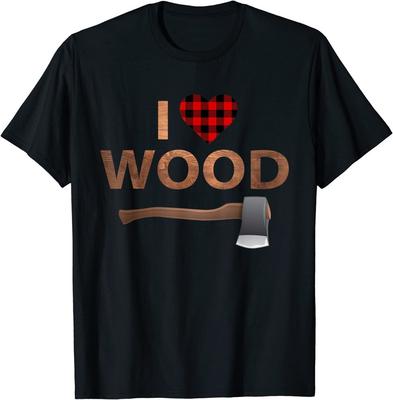 I Love Wood Axe Lumberjack T-shirt
