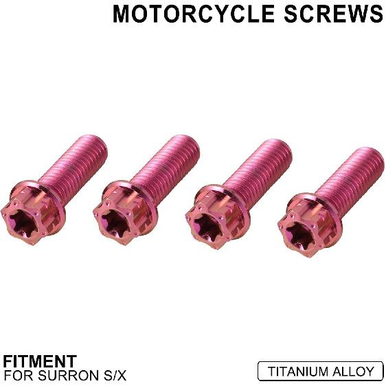 

4pcs Foot Pegs Holder Bolts Screws Footpegs Mounting Bracket Nuts Titanium Alloy Kit for Surron Sur Ron Light Bee X/S Electric Bike