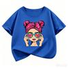 2026 New Girl Pattern Pure Cotton Printed Children's T‑shirt Personalized Round Neck Summer Kids T‑shirt