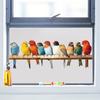 Cute Colorful Bird Static Cling Window Sticker Removable for Bedroom Living Room Glass Home Decor Art