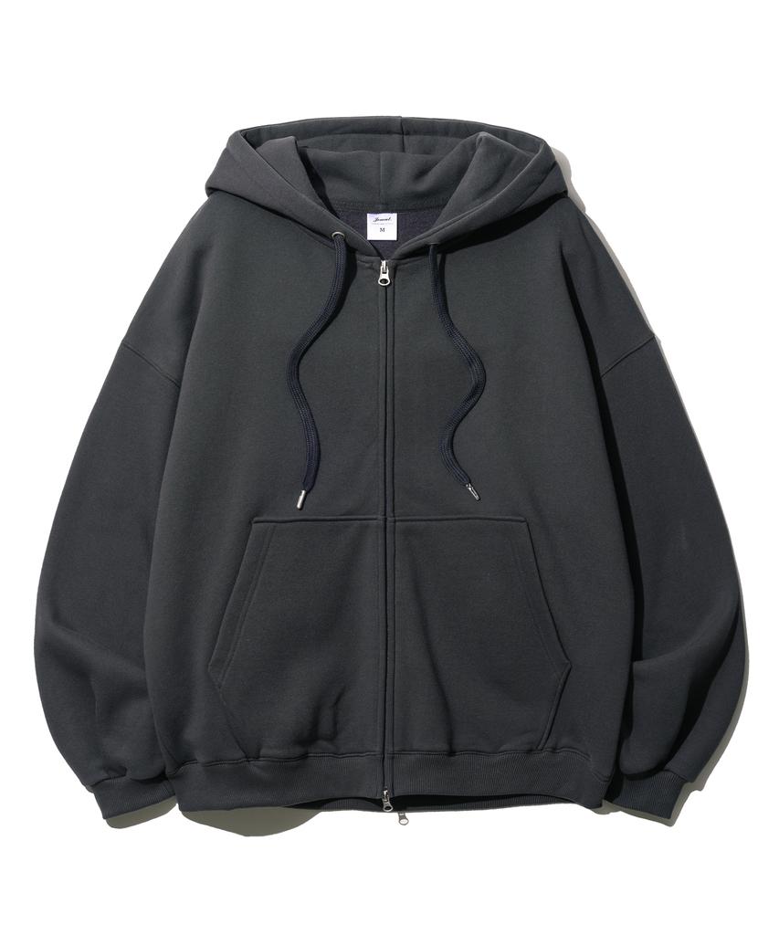 Jemut Pile Oversized Two-Way Zip-Up Hoodie (6 Types) Deep Gray Kjhd2407