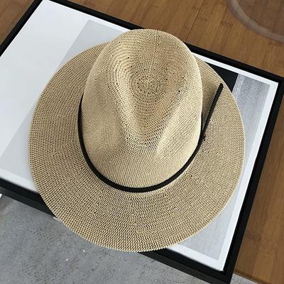 Wind Hollow Straw Top Hat Outdoor Casual Sun Hat Breathable Mesh Cool Hat Beach Jazz Hat
