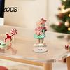 Desktop Ornament for Christmas Xmas Acrylic Ornament, 2D Flat Tree Gingerbread Man with Decorative Holiday Rotatable Base, Table Centerpiece