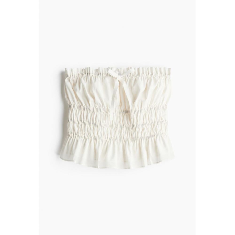 

Топ без бретелек HM с деталями для курения, белый