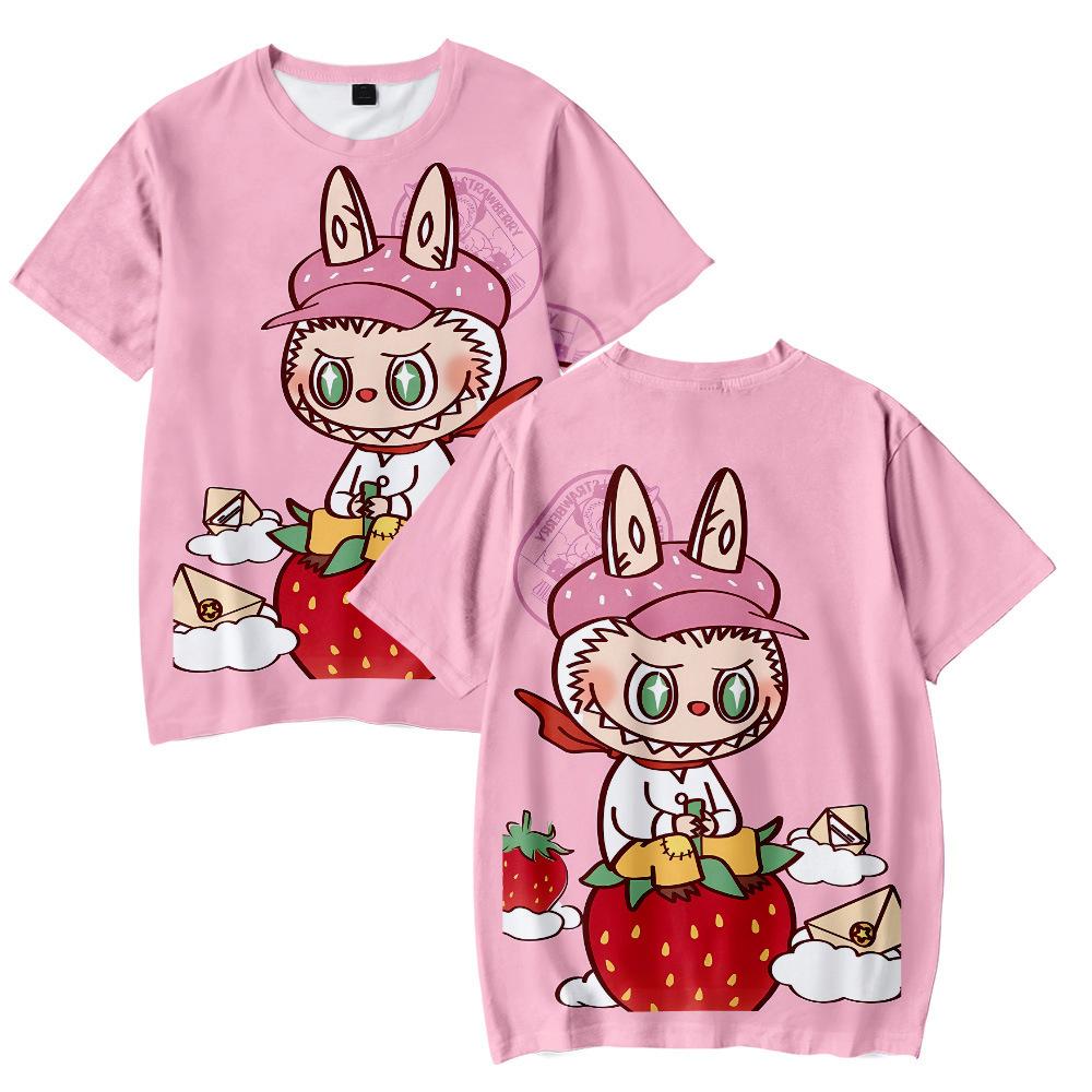 8 barev Dámské Pánské Ležérní Tričko LABUBU Potisk Tričko Léto Žena Muž Oblečení Módní Trička