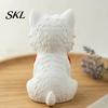 Office Desk Pet Decor 3D Printed West Highland Terrier Figurine, Cute Dog Statue Holding Red Heart, Heart Ornament Car Dashboard Decor, Romantic