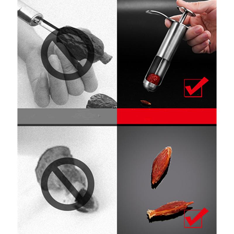 304 Stainless Steel Cherry Jujube Corer Pitter Fruit Kitchen Olive Core Gadget Stoner Remove Pit Tool Seed Push Out