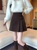 Stylish Retro Plaid Wool Mini Skirt for Plus Size Women - Korean Trendy Design