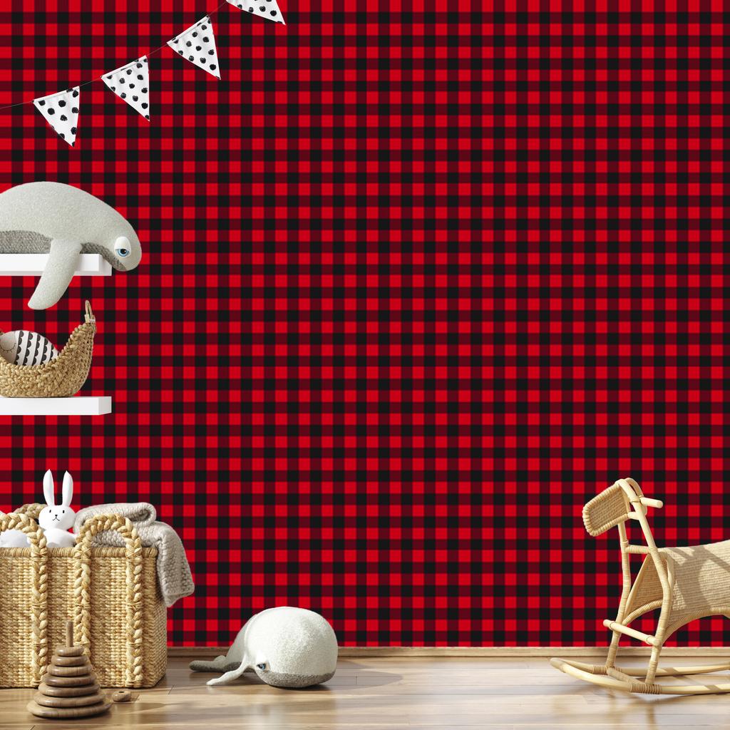 Red Checkered Wallpaper Burgundy and Red for Living Room and Bedroom 50x1000