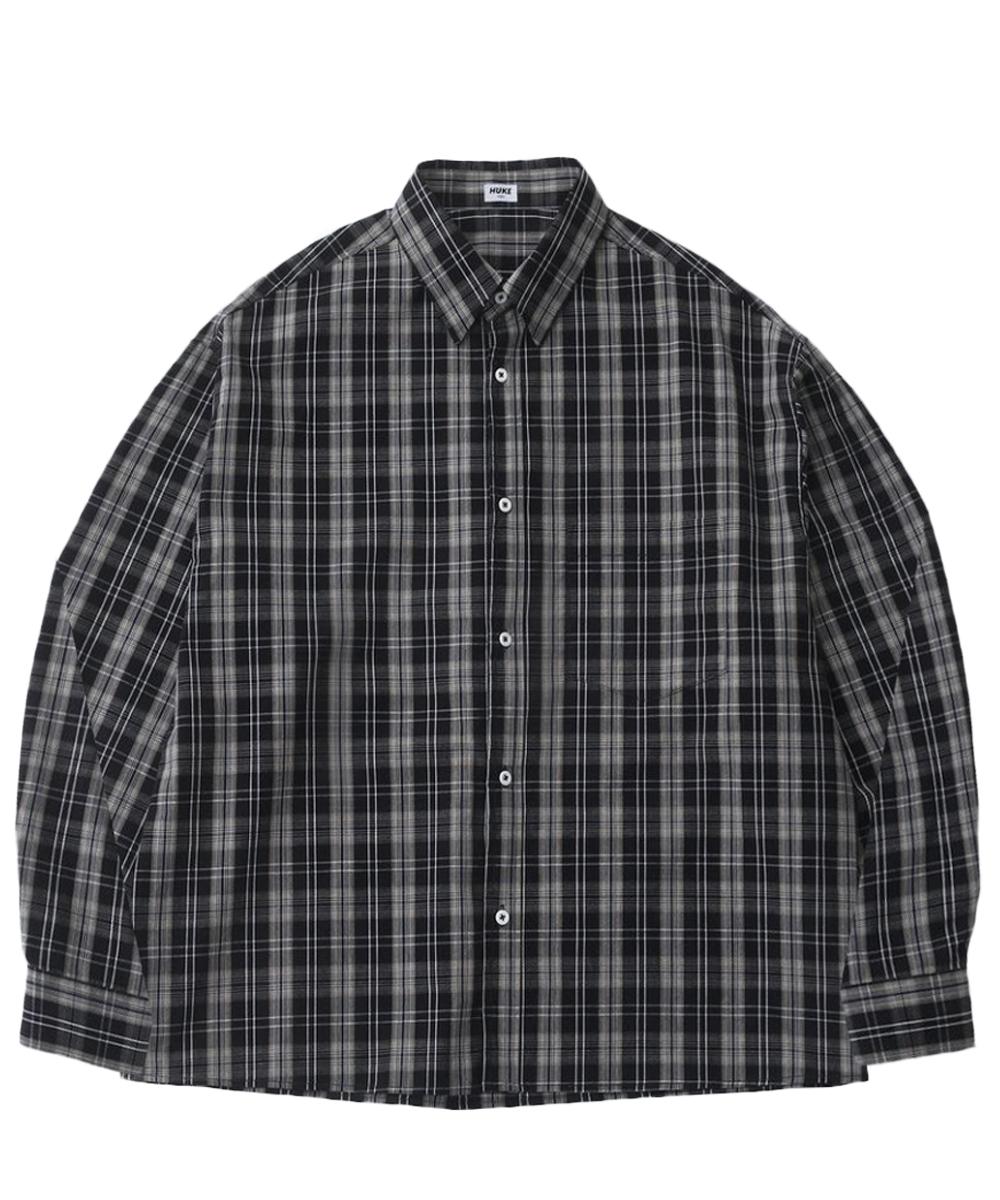 Hook Vintage Washed Black Check Shirt L