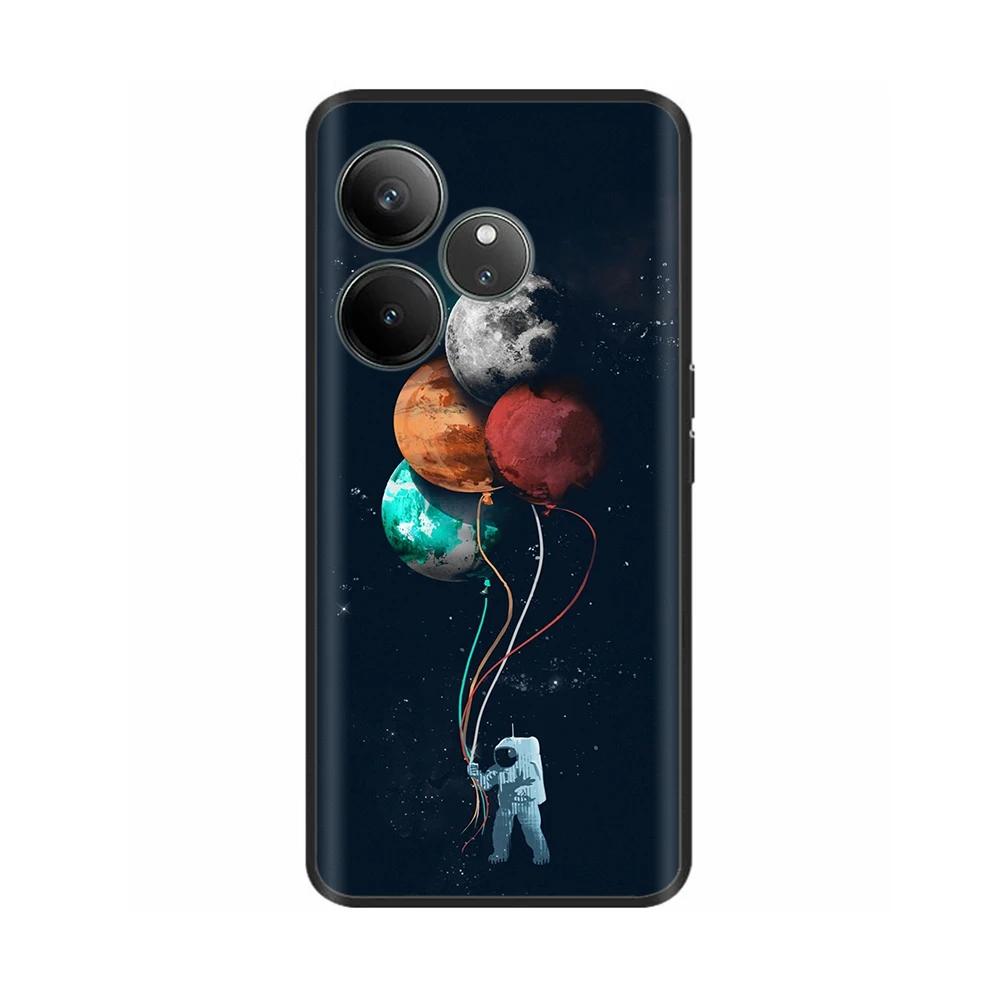 For Realme GT 6 GT 6T Case Black Silicone Luxury Bumper Cute Soft TPU Phone Cases For Realme GT6 5G Cover Shells Coque 6.78''