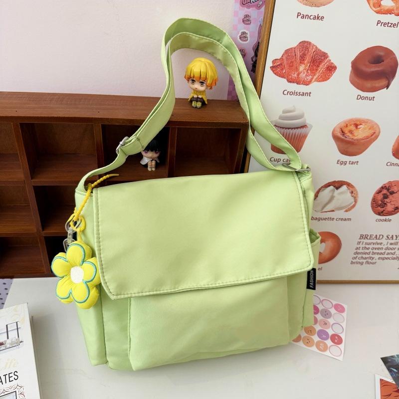 Solid Color Simple Casual Crossbody Bag Large Capacity Japanese Literature and Art Versatile Shoulder Bag Youth Campus Student Tote Bag