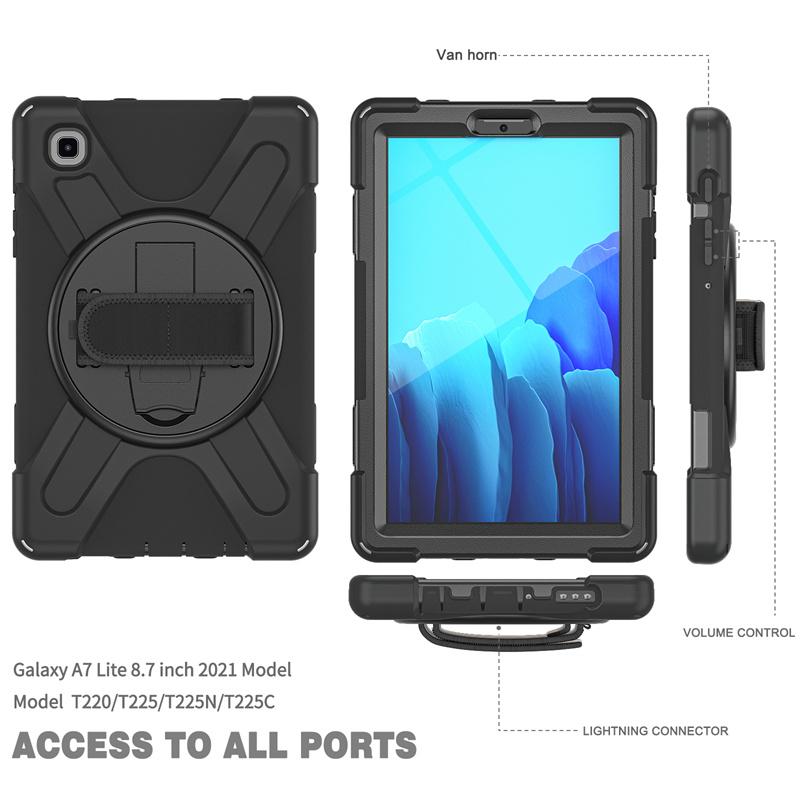 Case For Samsung Galaxy Tab A7 10.4 Inch T500 Lite 8.7" 2021 SM-T220 T225 Tablet Heavy Duty Rugged Shockproof Stand Cases Cover