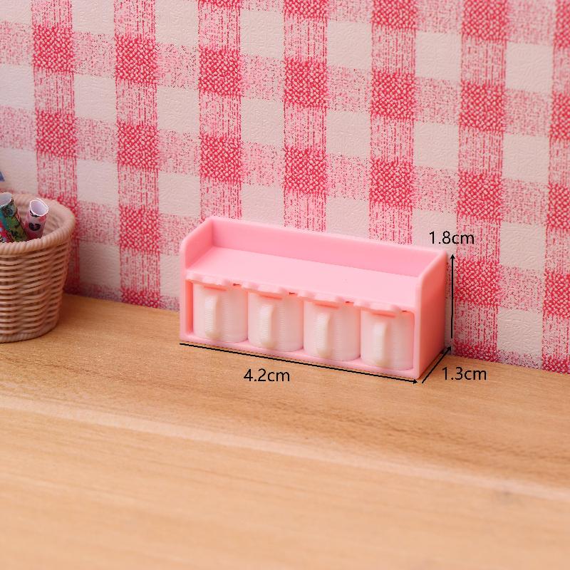 1/12 Dollhouse Mini Cartoon Seasoning Jar Model Dollhouse Kitchen Decoration Dolls House Scene Accessories Pretend Play Toys