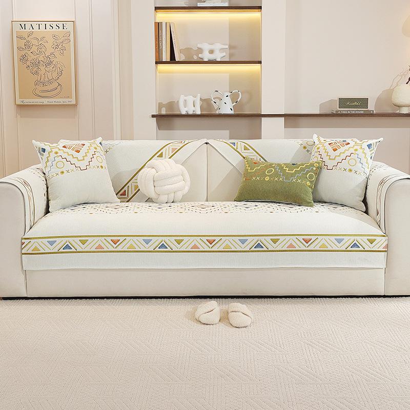 Premium Sense Medieval Sofa Cushion New Four-Season Universal Light Luxury Seat Cushion Fixed Non-Slip Cover Cover Cloth