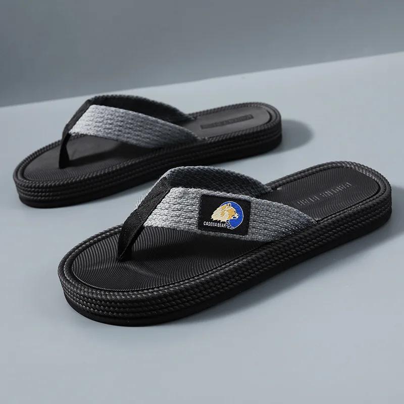 Cool Summer Slippers Flip Flops Men  Soft Comfortable Beach Sandals Outdoor Fashion Anti Slip Wear Flat Bottom Casual Shoes