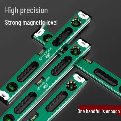Nivel de Burbuja Magnético de Aluminio de Alta Precisión para Medición y Equilibrio Precisos.