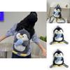 Cartoon Penguin Plush Backpack For Girls With Soft Faux Fur And Zip Closure