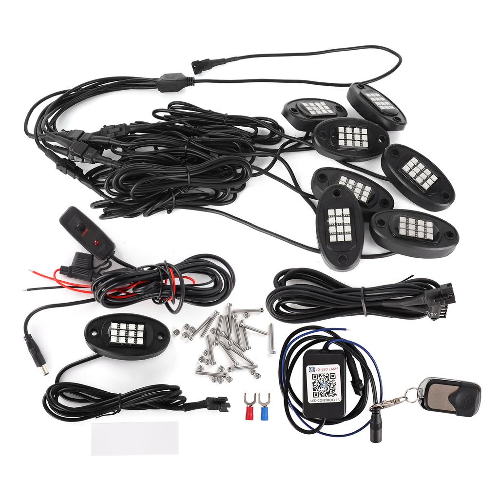 LED Rock Light Kits 8 Pods für Truck UTV ATV mit Dimmerschalter