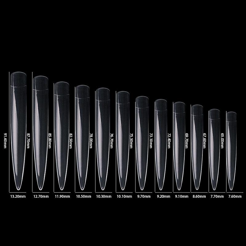 

Супердлинный накладной ногтевой пластина для салонного дизайна ногтей, накладной ногтевой пластина для творчества, образец накладного ногтя для исполнительского искусства, прозрачный натуральный цвет