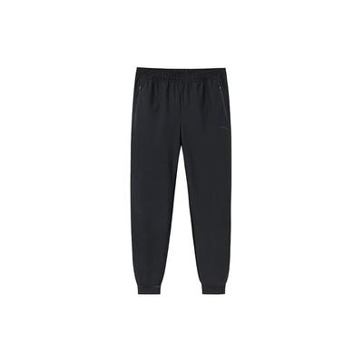 Solid Color Tapered Knit Sports Pants Men Bottoms Black 152417330S-1