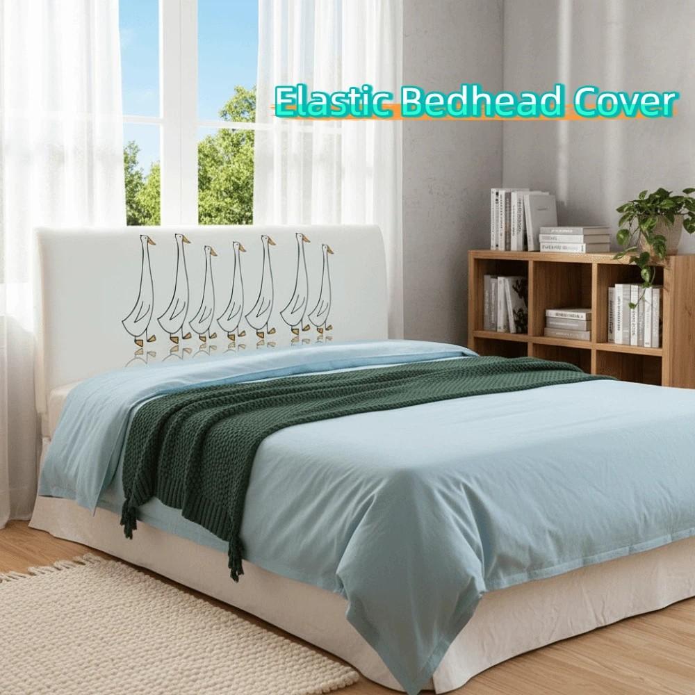 Bedroom Decoration Cartoon Elastic Bedhead Cover Print Design Non-slip Bedside Protector Thicken Soft Headboard Cover Bedroom