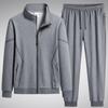 Men's 2024 Autumn Casual Dadwear: Plus Size Loose Cardigan Sweatshirt & Long Pants Two-Piece Sports Set