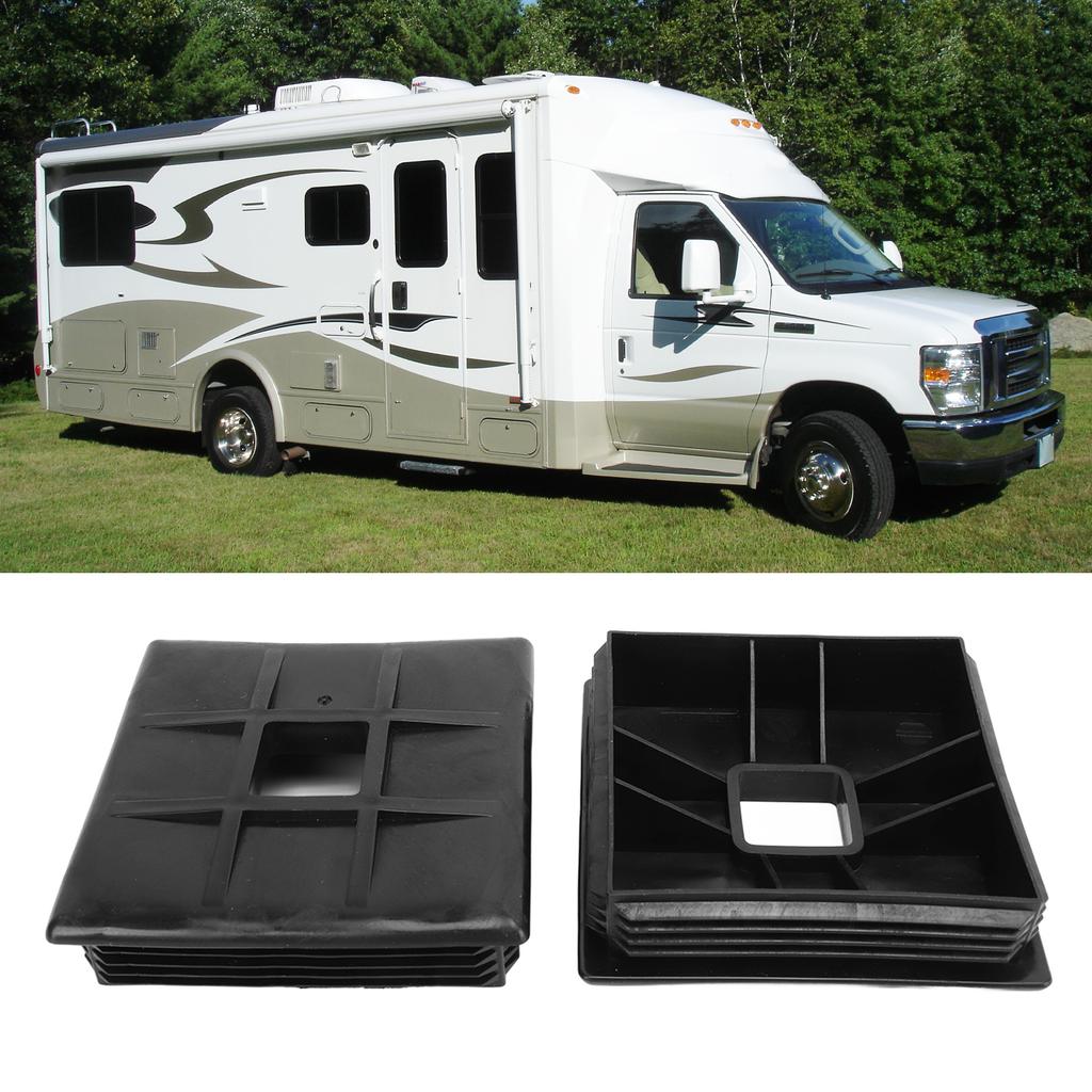 2 Pcs 4in Square Bumper Cap ABS Pipe Hole Plug End Protector Cover Concealed Sewage Hoses for RV Cam