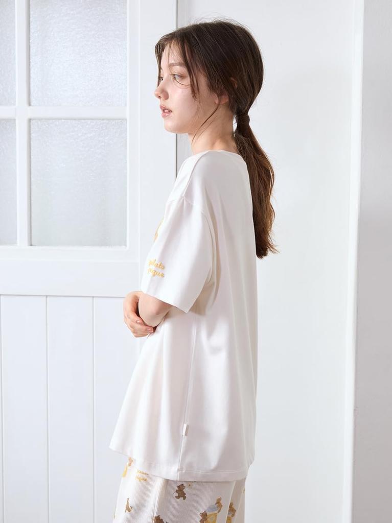 Gelato Pique Honey Bear Print PWCT254331 OWHT Free Size T-Shirt Women's