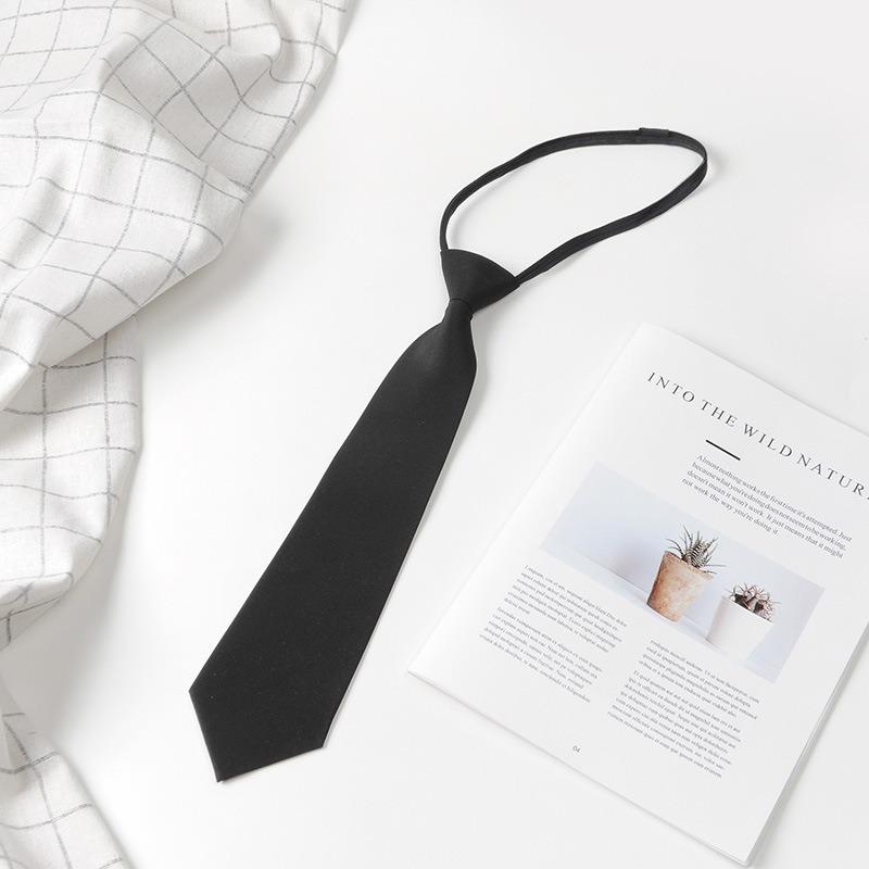 Black Lazy Zipper Tie Men's Business Dress Work Professional Tie Team Performance Studio Shirt Accessories