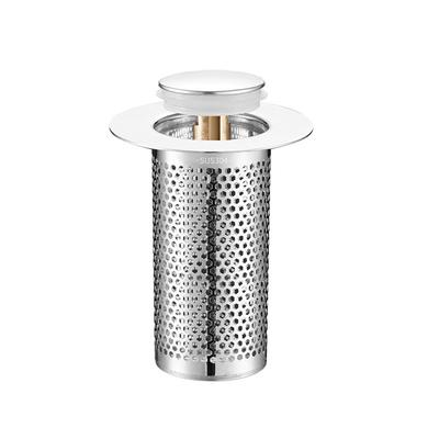 Tapón de fregadero Universal con cesta, tapón de drenaje para fregadero con núcleo de cobre que rebota en el baño, lavabo