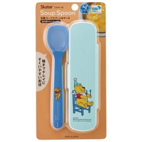Skater Antibacterial Soup Spoon and Case Set, 16cm, Made in Japan, Disney Winnie the Pooh Costume, CSOP1AG