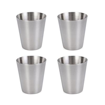 Set van 4 Kleine Roestvrijstalen Drinkware voor Buiten en Feesten Makkelijk Te Dragen en Op te Bergen Borrelglaasjes Drinkbekers