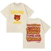 T-shirt Vintage Lavato Rapper Kanye West The College Dropout Orso Stampa Double Sided Uomo Donna