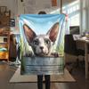 Hairless Cat Pattern Flannel Blanket, High Quality Comfortable for All Seasons, Home Decor, Warmth and Comfort, Perfect for Gifts.
