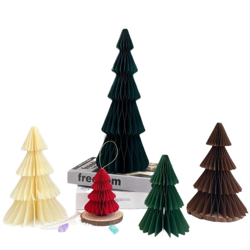 Large Xmas Tree Decoration; 3D Folding Paper Honeycomb Ball for Desktop & Hanging Christmas Ornament Navidad Decoraciones.